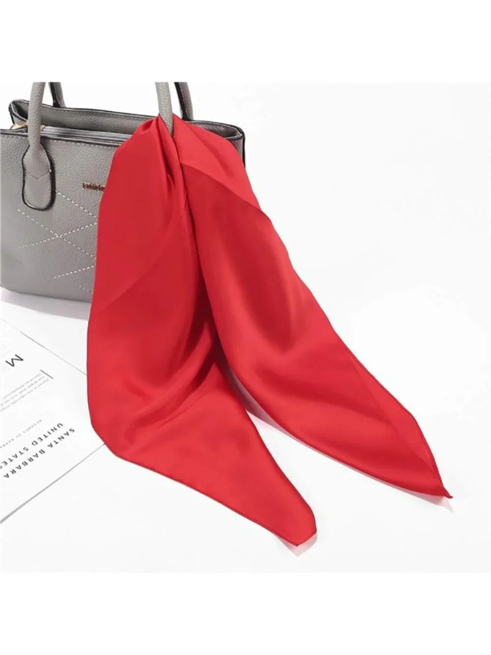 Satin Neck Scarf Set - 6 Pack Square Handkerchiefs for Women - Fashion Accessory